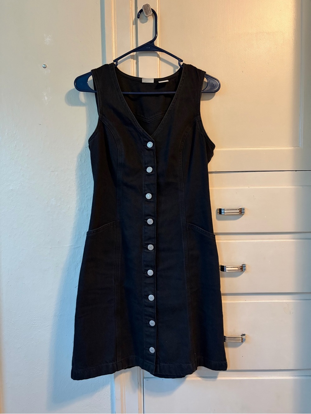 Levi’s Black Denim Button-Front Dress